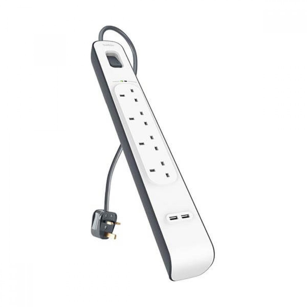 Belkin 4 Outlet Port Extension Surge Protector BSV401SA2M